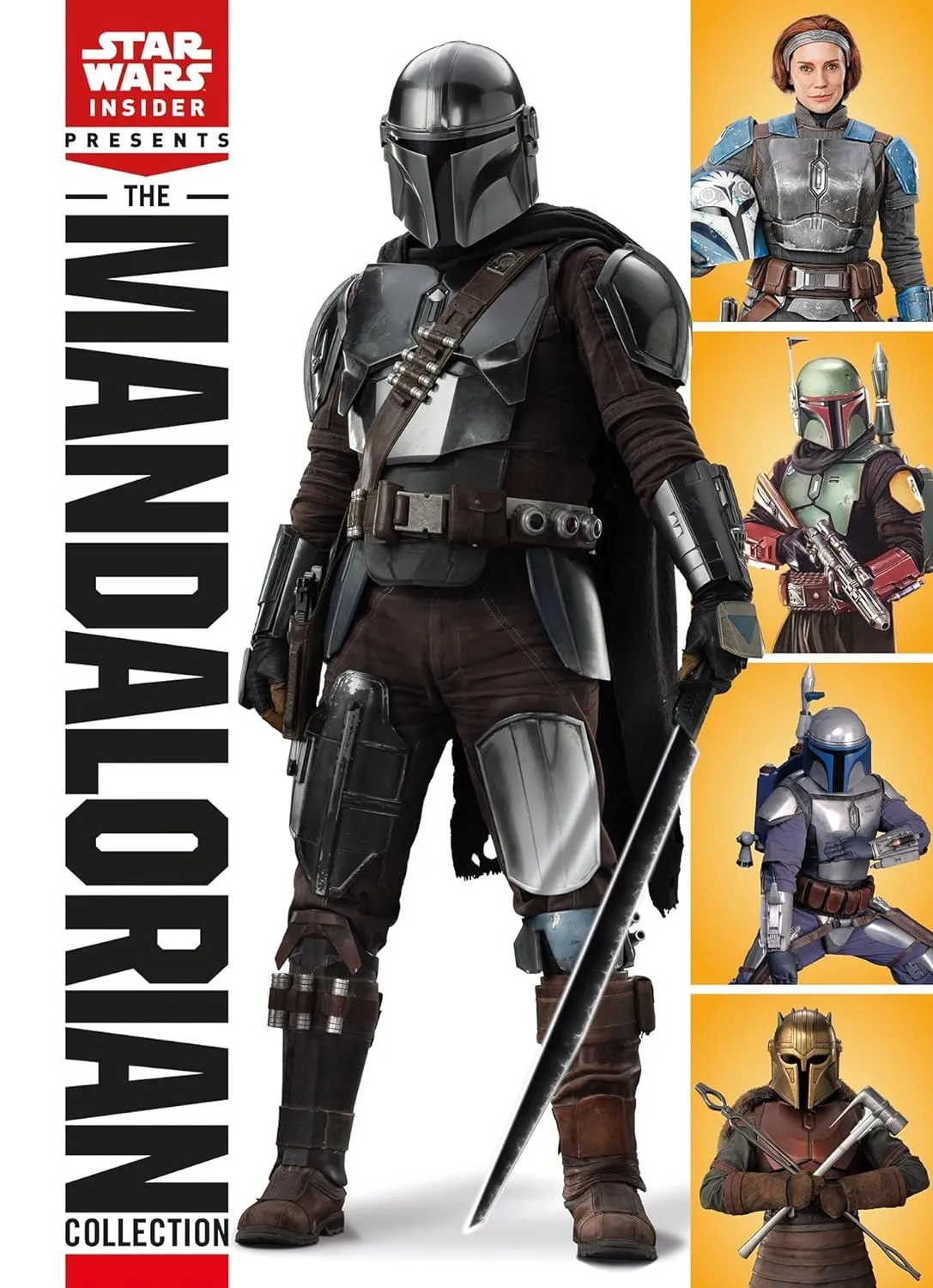 Cover des Buches Star Wars: The Mandalorian Collection, mit vier Fotos von behelmten, gepanzerten futuristischen Kriegern.