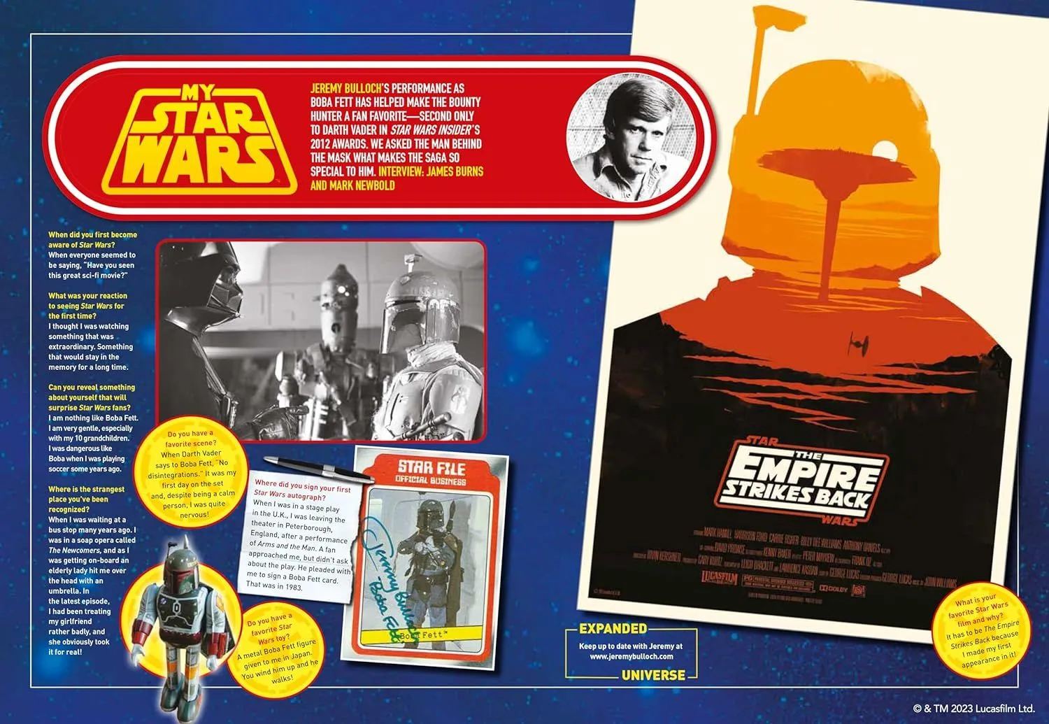 Seite aus Star Wars: The Mandalorian Collection, mit einem Poster für 