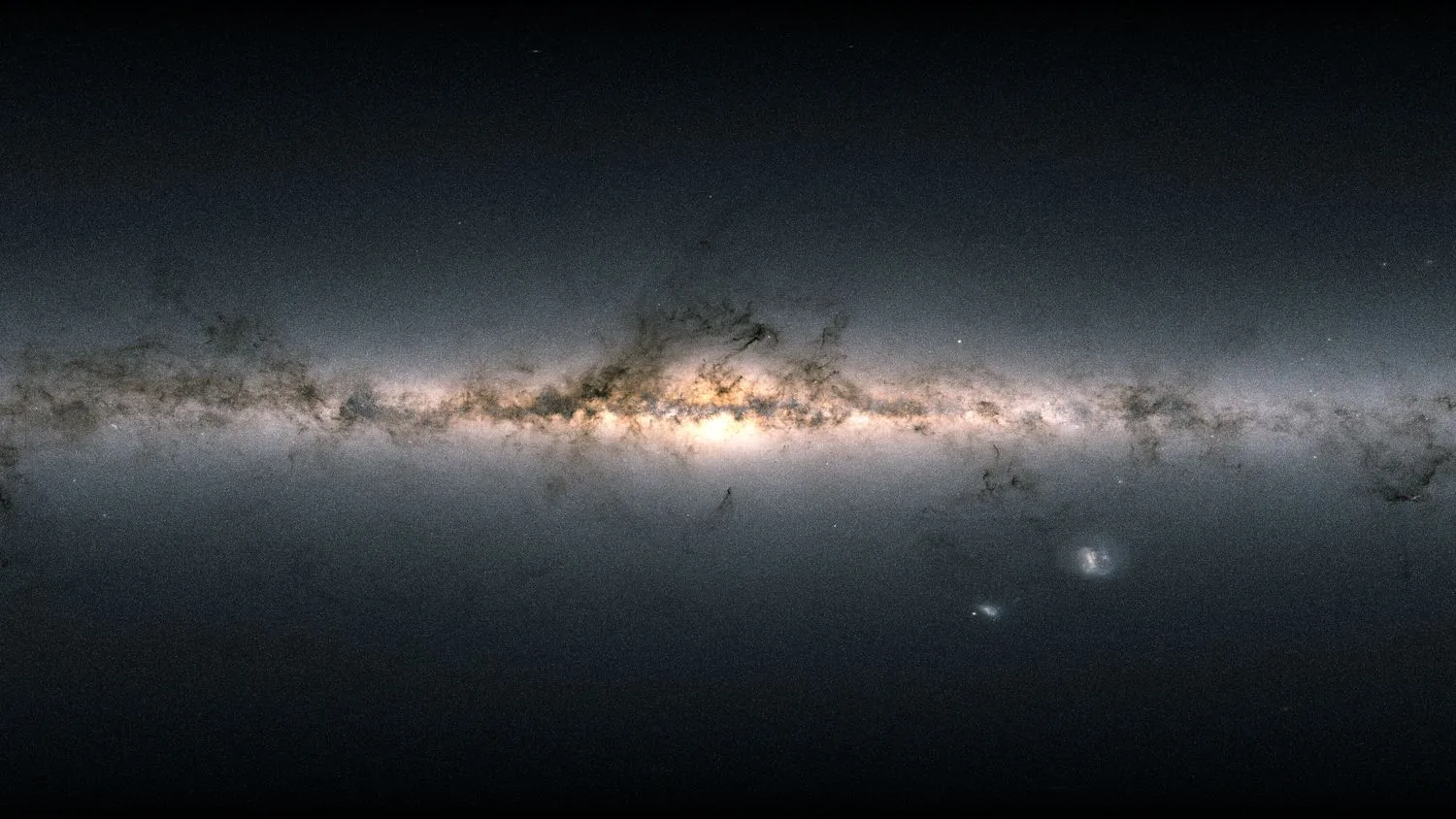 eine dunkle glühende Strecke aus Gasen und Licht, die die Milchstraßengalaxie darstellt