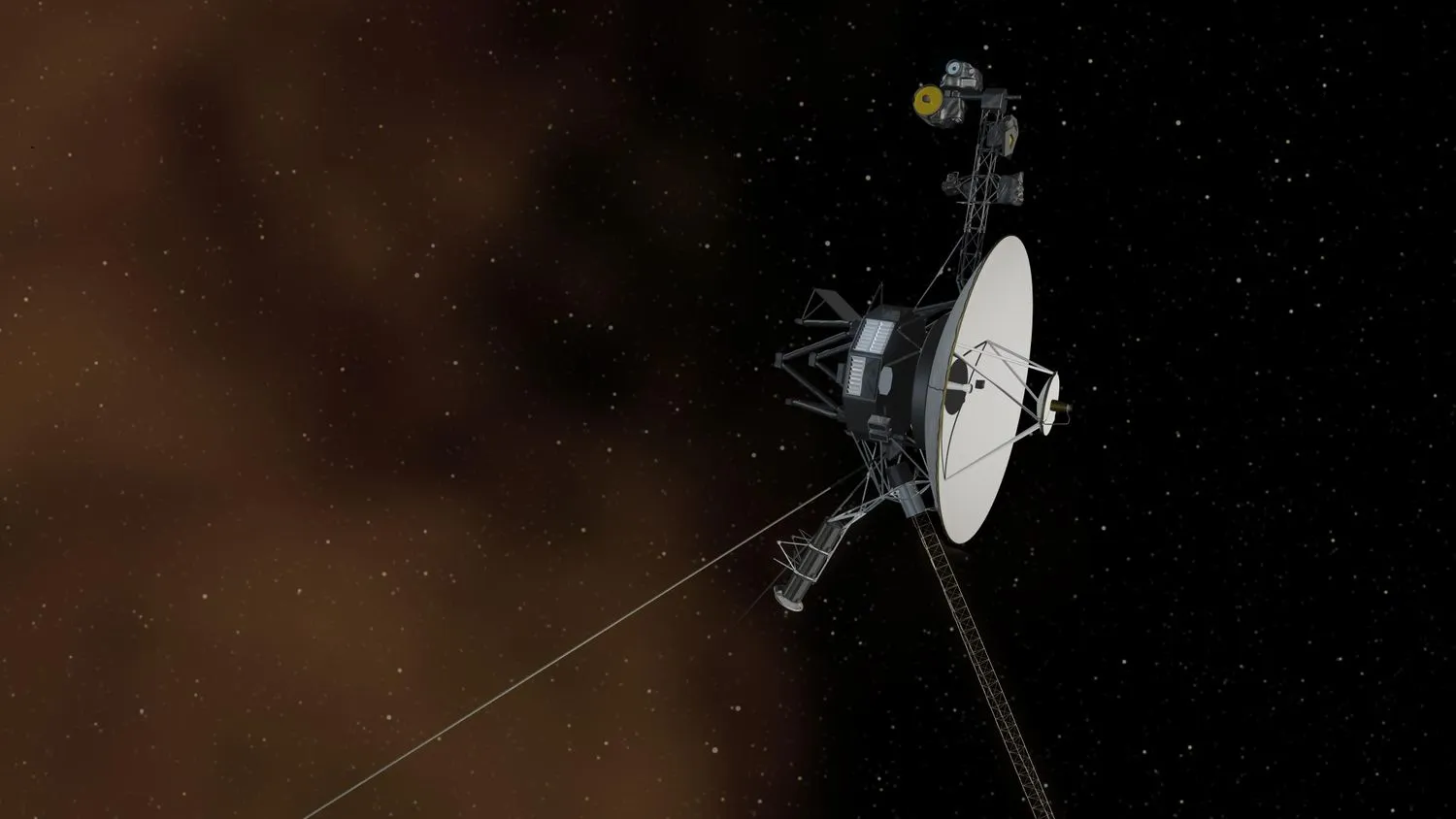 Eine künstlerische Darstellung der Raumsonde Voyager 1 im interstellaren Raum.