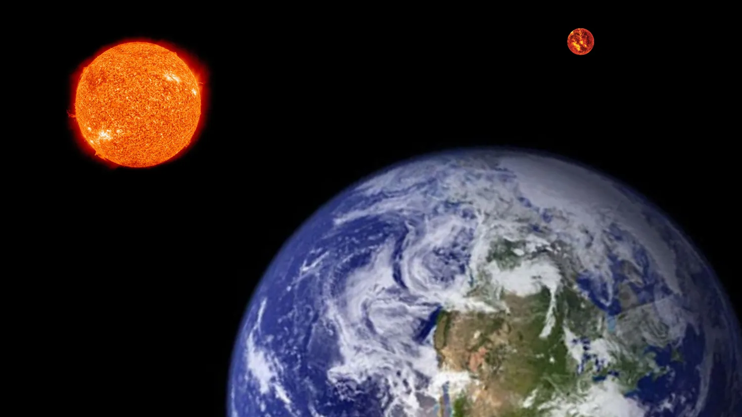 Illustration, die die Erde im Vordergrund zeigt, mit der Sonne und einem weiter entfernten eindringenden Stern im Hintergrund.