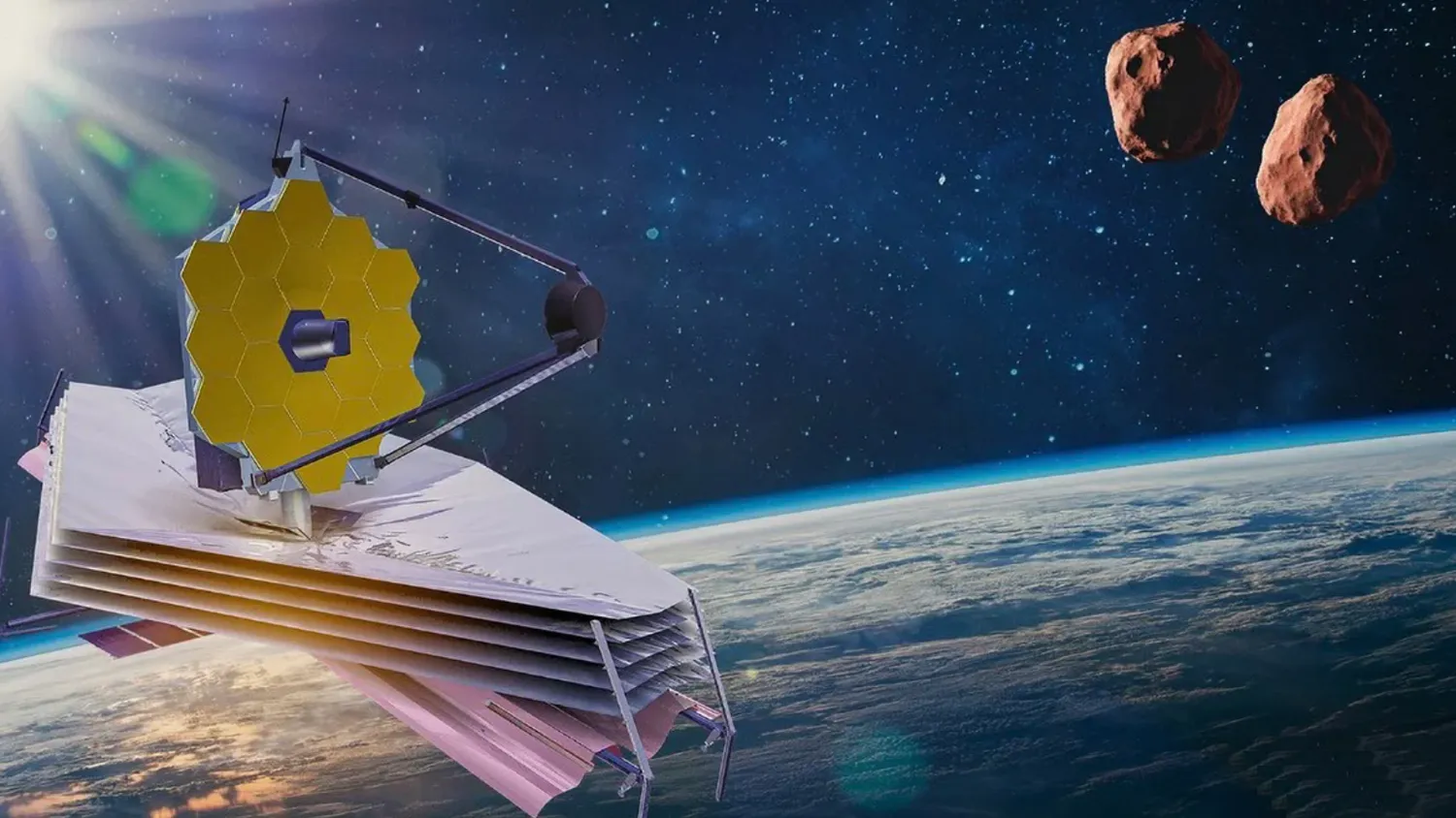 Eine Illustration zeigt das James Webb Weltraumteleskop bei der Untersuchung von Mors Somnus