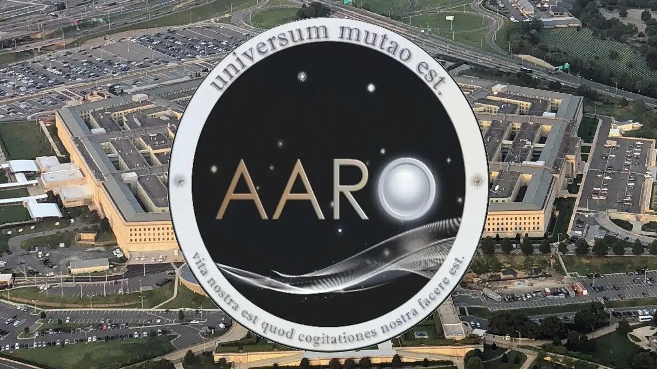 ein Siegel mit der Aufschrift AARO über dem Pentagon