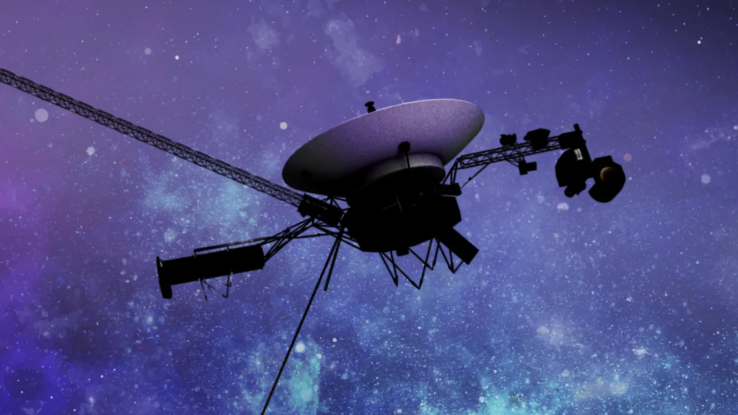 Eine Illustration zeigt Voyager 1 im interstellaren Raum