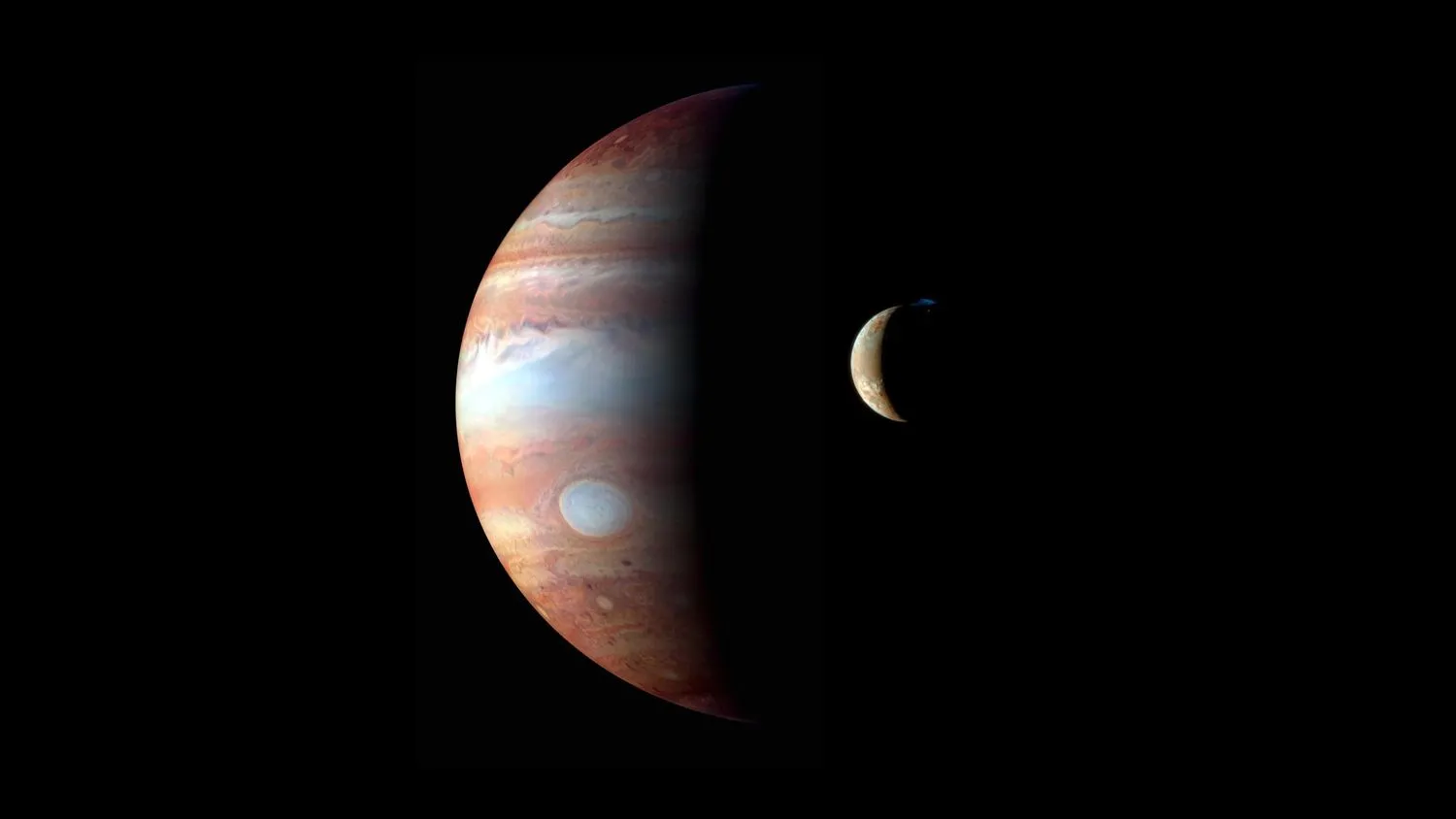 Ein Blick auf Jupiter und Io, mit freundlicher Genehmigung von New Horizons.