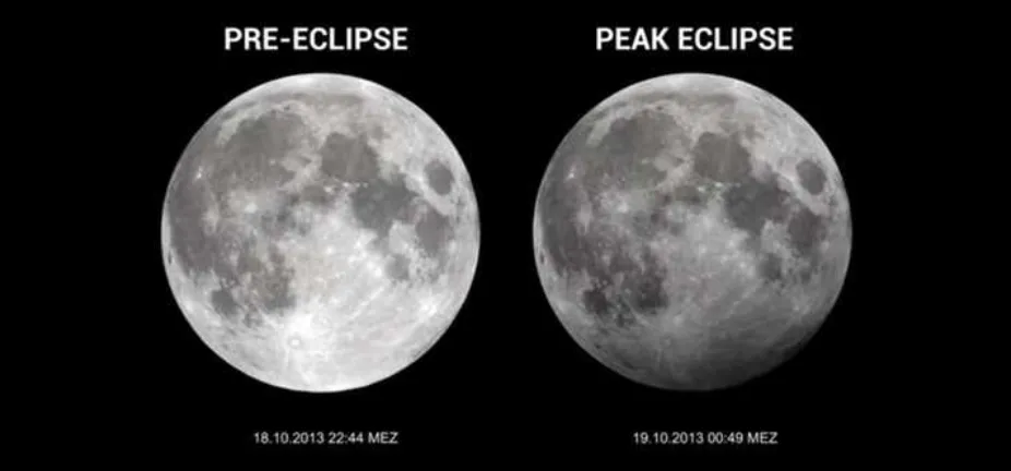 NASA-Infografik zeigt den subtilen Unterschied zwischen dem normalen Mond und dem während einer Halbschattenfinsternis